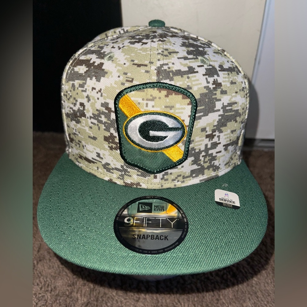 New Era Green Bay Packers 2023 Salute To Service STS Hat 9FIFTY Snapback Camo - Picture 1 of 10